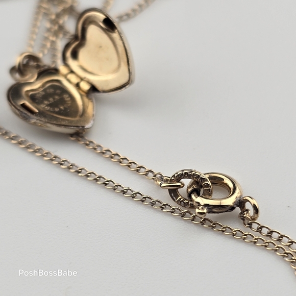 Vintage WHFB 12K GF Etched Heart Locket Necklace – 18” Chain - Picture 6 of 10
